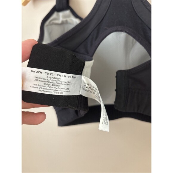 Syrokan Women's Sports Bra, Full Coverage, Adjustable Straps, Black, 32H - Picture 6 of 6